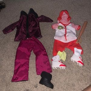 american girl bundle with ski and helmet(scroll)